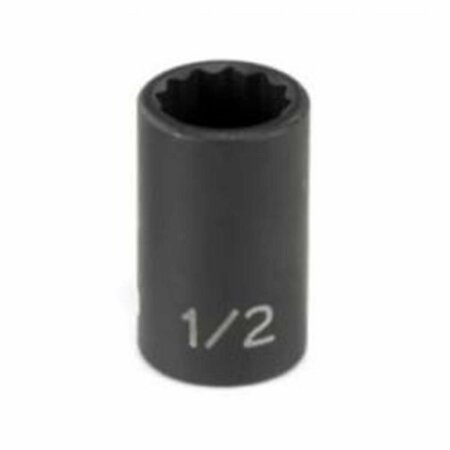 EAGLE TOOL US Grey Pneumatic 0.38 in. Drive x 16 mm 12 Point Standard Socket GY1116M